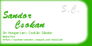 sandor csokan business card